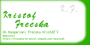 kristof frecska business card